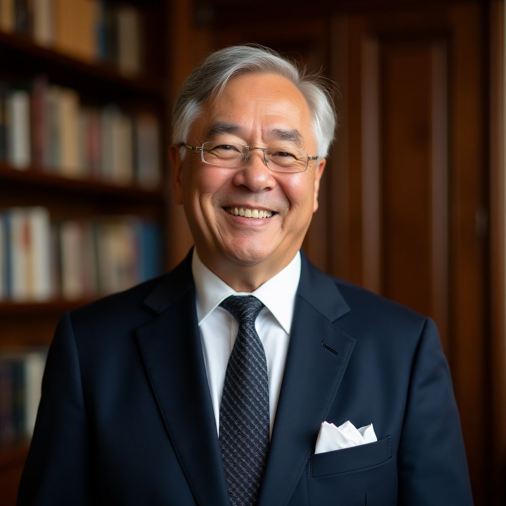 Retrato de un hombre de negocios sonriendo.
